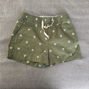 Jcrew Crewcuts Olive Green Floral Girls Shorts
